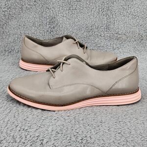 Cole Haan Women's Oxfords Sz 8.5 B Beige Pink Lace Up Comfort Office Shoes